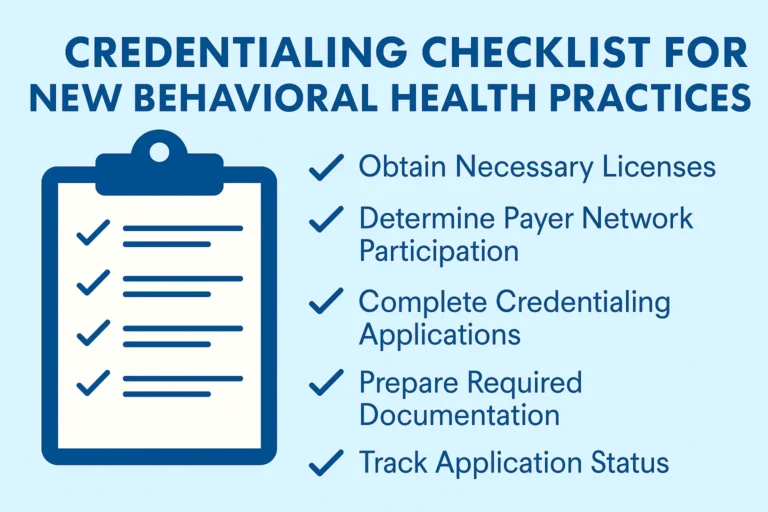 Credentialing checklist for behavioral health companies